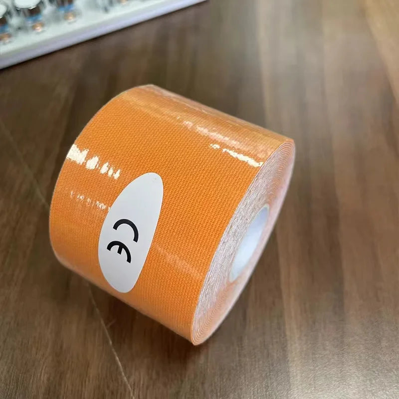 Orange Color Waterproof Kinesiology Tape Roll for Sports Support
