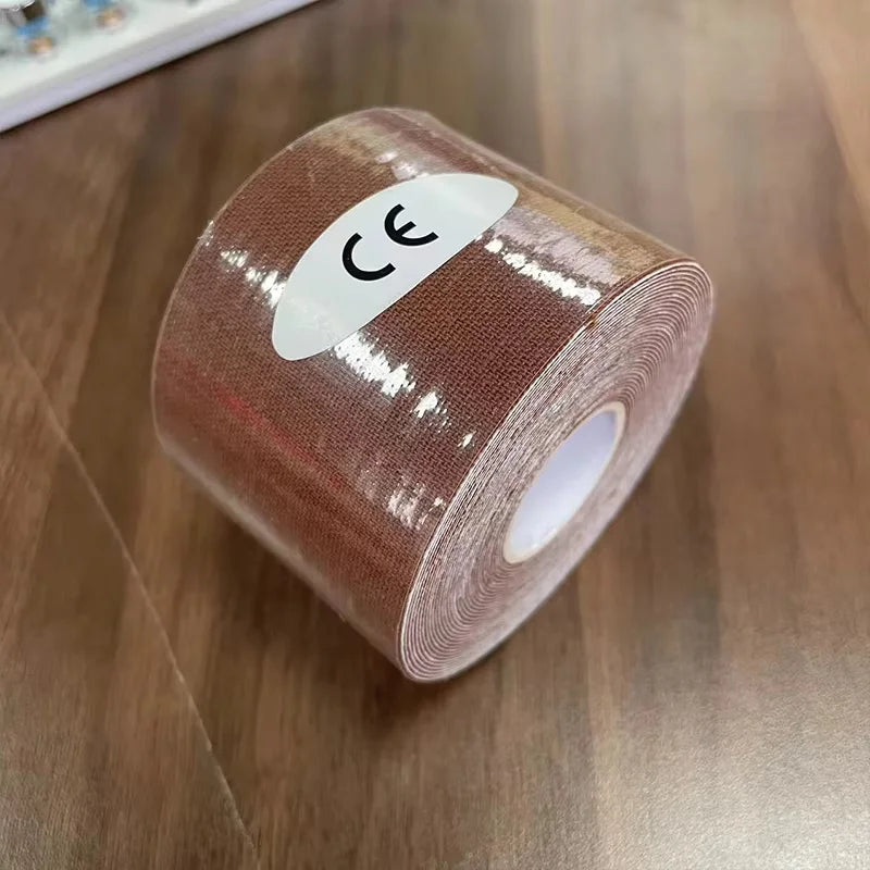 Brown Color Waterproof Kinesiology Tape Roll for Sports Support